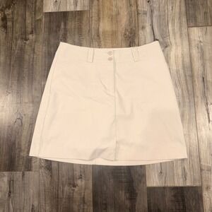 Nike Golf Dri-FIT Skort Womens 10 Beige Khaki Athletic Tennis Golf Skirt
